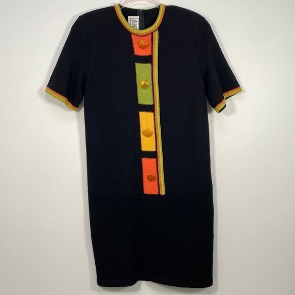Vintage 70's Alnoral by Al Spokavicius  Knit Dess Women's Medium Wool - Picture 1 of 13